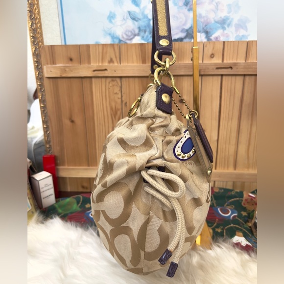 💜Coach Poppy Multicolor Signature Hobo Bag - Picture 10 of 16